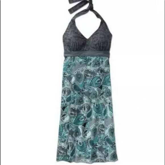 Athleta Everywhere Featherweight Blue/Gray Halter Dress - Picture 1 of 6